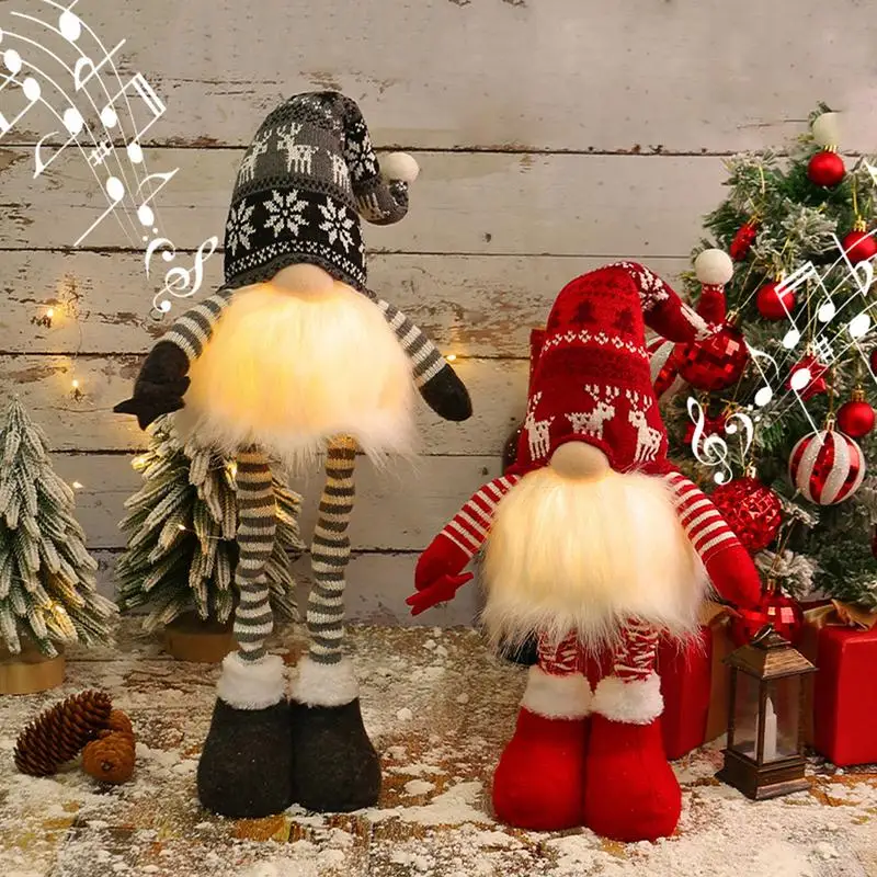 

Christmas Plush Gnome Faceless Luminous Dwarf Plushies Decorative Doll For Christmas Tree Swedish Gnomes Elf Decorations