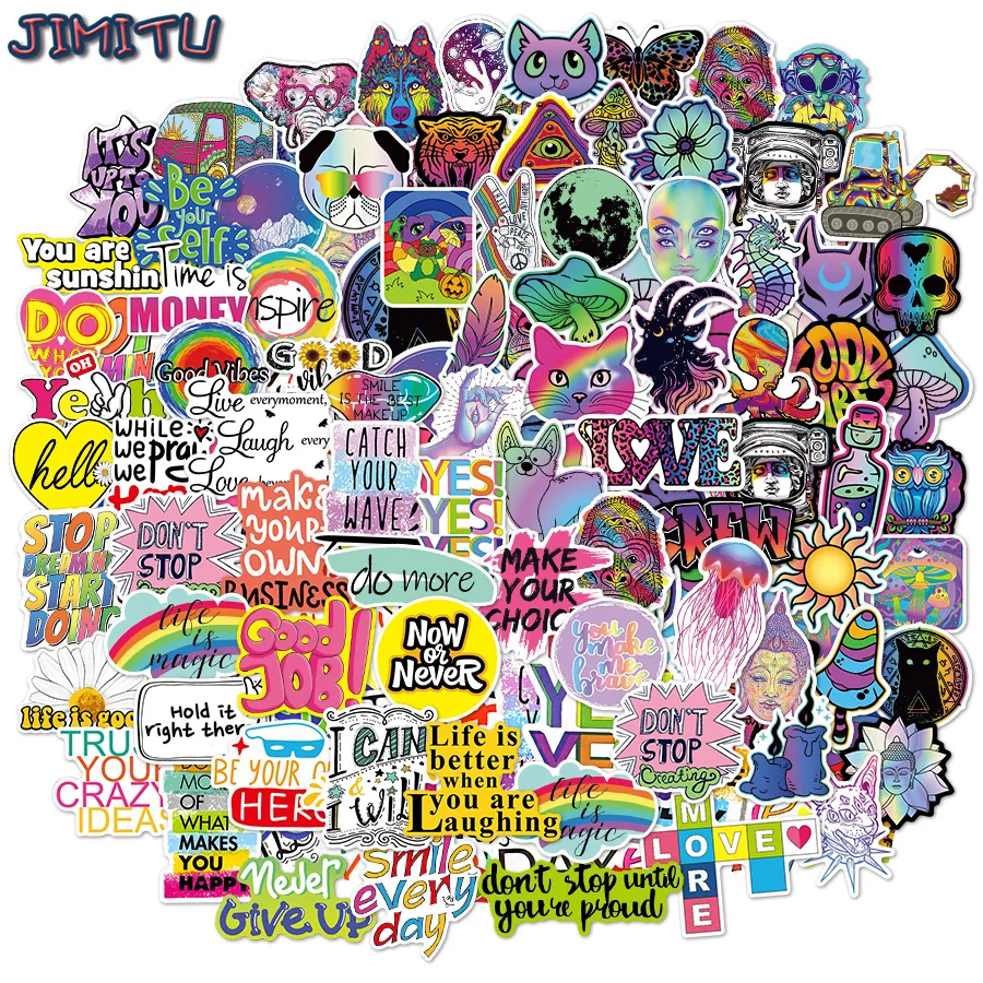 110 Pcs Psychedelic Stickers Encouraging Language Stickers for Laptop DIY Helmet Bicycle Children Gift Decal Decoration
110 Pcs Psychedelic Stickers Encouraging Language Stickers for Laptop DIY Helmet Bicycle Children Gift Decal Decoration