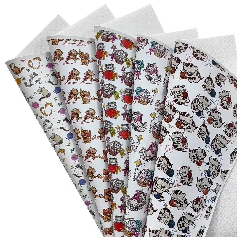 46x135cm Holographic Kitten pattern Print Faux Leather Synthetic Leather Fabric For Sewing Handbag Bows Pouches Bags DIY Crafts
46x135cm Holographic Kitten pattern Print Faux Leather Synthetic Leather Fabric For Sewing Handbag Bows Pouches Bags DIY Crafts