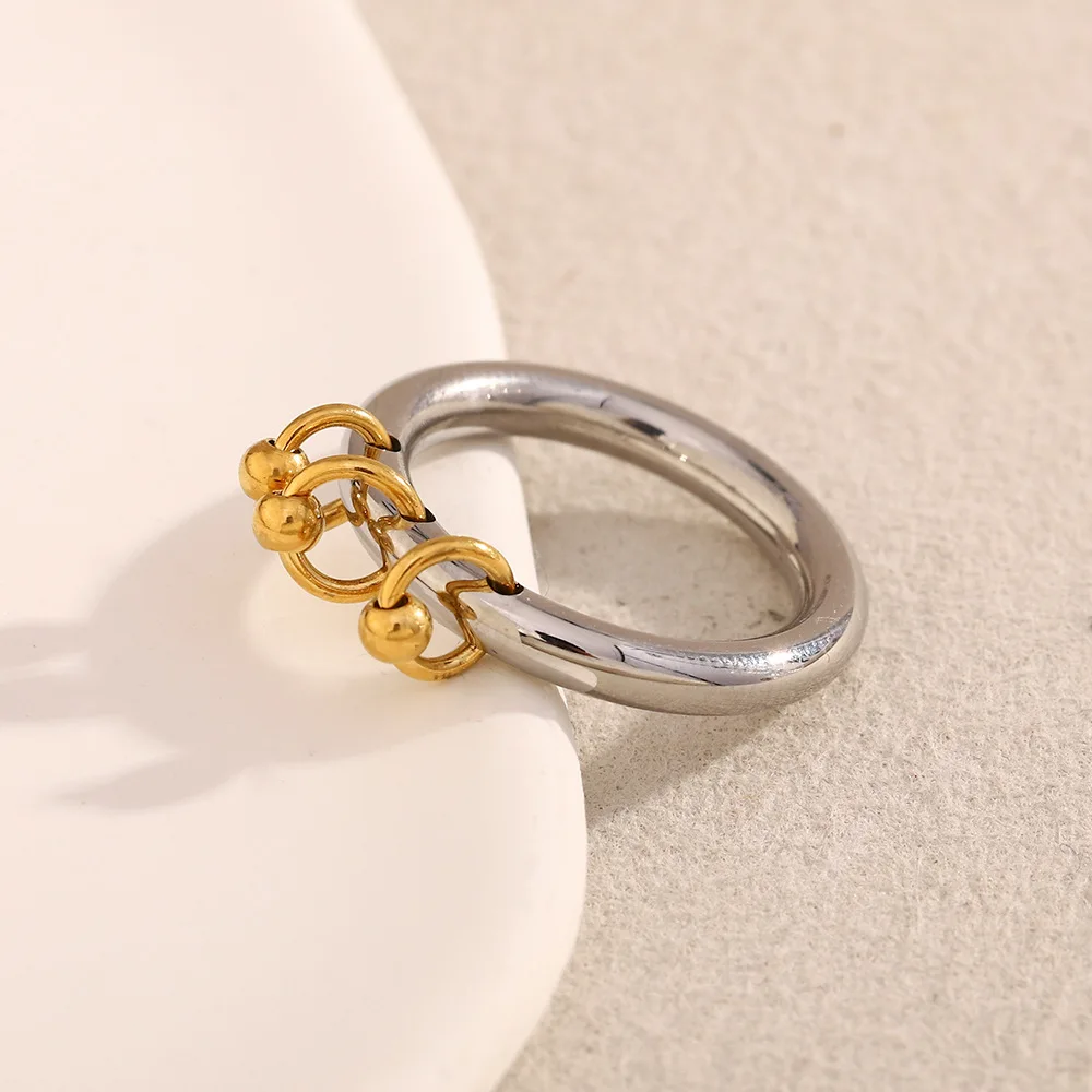 316L Stainless Steel Two-color Mix Color Rings for Women Men Waterproof Jewelry Women's Charm Statement Ring Cool Gifts Anillos 23 S017a9d0f3d374679b0c7a2c4e97d6a5cu