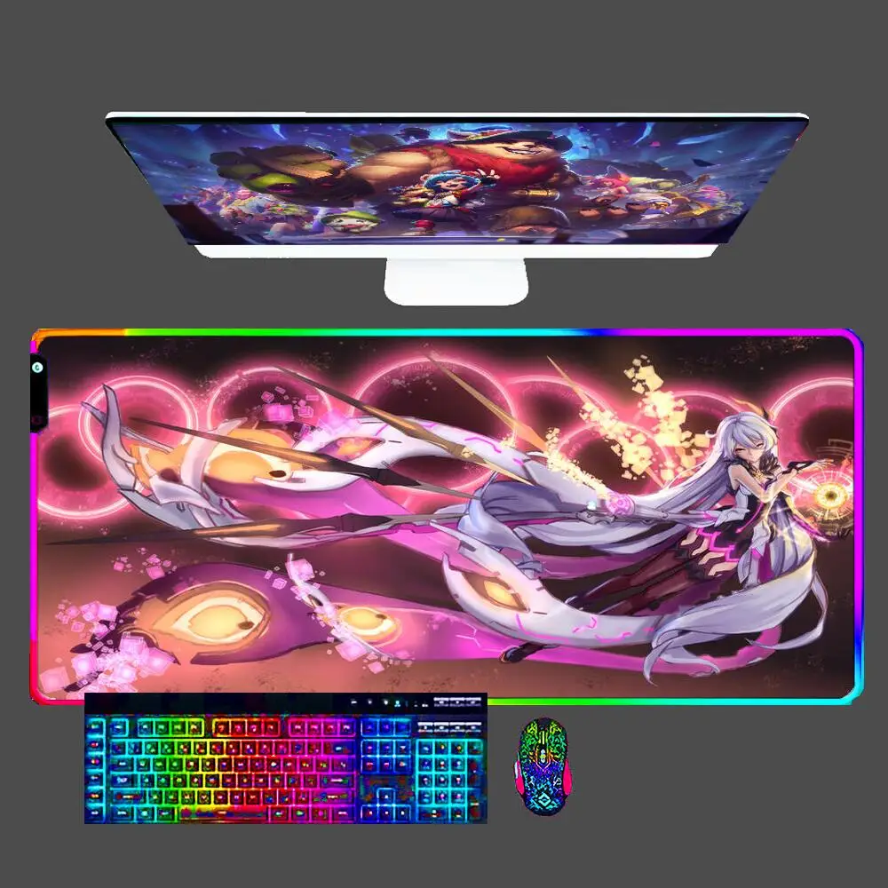 

Honkai Impact 3 LED Mouse pad Computer Laptop Anime Keyboard Large RGB Mousepad Keyboards Gamers Decoracion Accessories Desk Mat