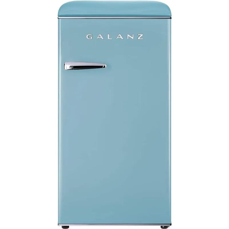 

Galanz GLR33MBER10 Retro Compact Refrigerator, Single Door Fridge,Adjustable Mechanical Thermostat with Chiller, Blue, 3.3 Cu Ft