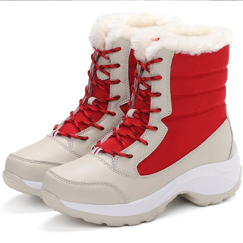 

Женские ботинки, женские Ботинки на каблуке для зимы 2023, модные меховые ботильоны на платформе, зимняя женская обувь, женская зимняя короткая обувь