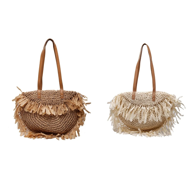 Simple Tassel Straw Bag Women Shoulder Bags Bohemian Round Woven Large Capacity Lady Tote
Simple Tassel Straw Bag Women Shoulder Bags Bohemian Round Woven Large Capacity Lady Tote