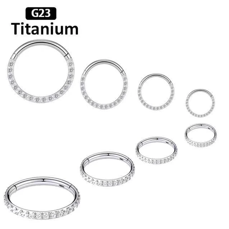 New G23 Titanium High Quality Zircon Stone Hight Segment Rings Open Small Septum Piercing Nose Earrings Helix Body Piercings 16G
New G23 Titanium High Quality Zircon Stone Hight Segment Rings Open Small Septum Piercing Nose Earrings Helix Body Piercings 16G