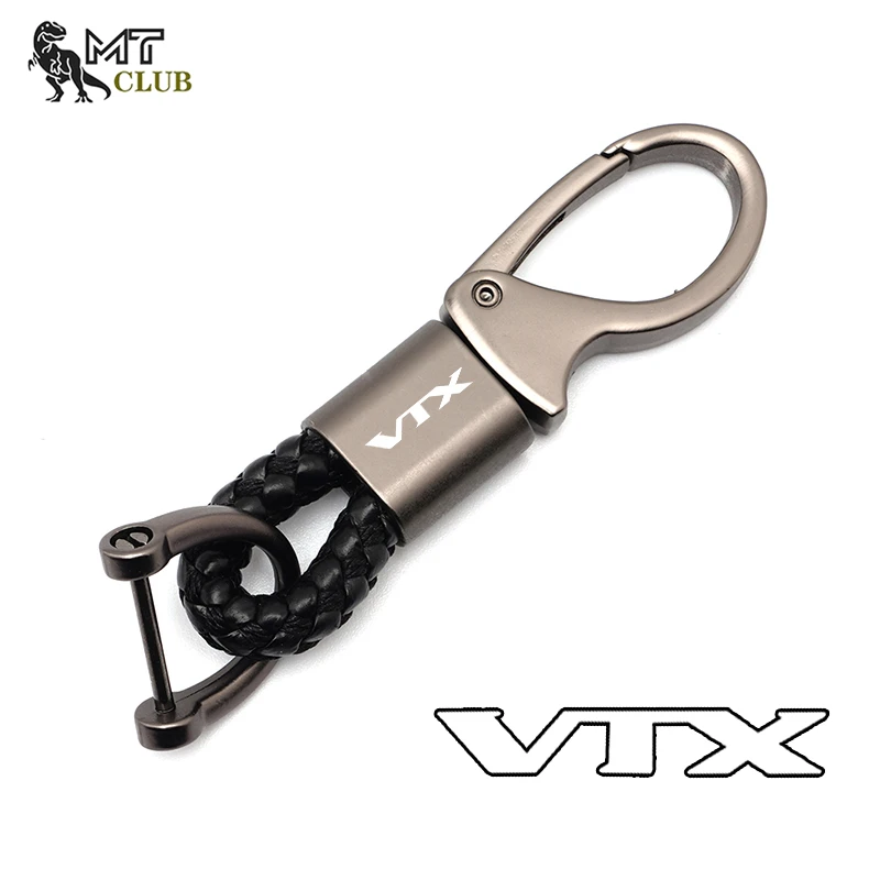 

For HONDA VTX1300 VTX1800 VTX 1300 1800 Aluminium alloy Accessories Custom LOGO VTX Motorcycle Braided Rope Keyring