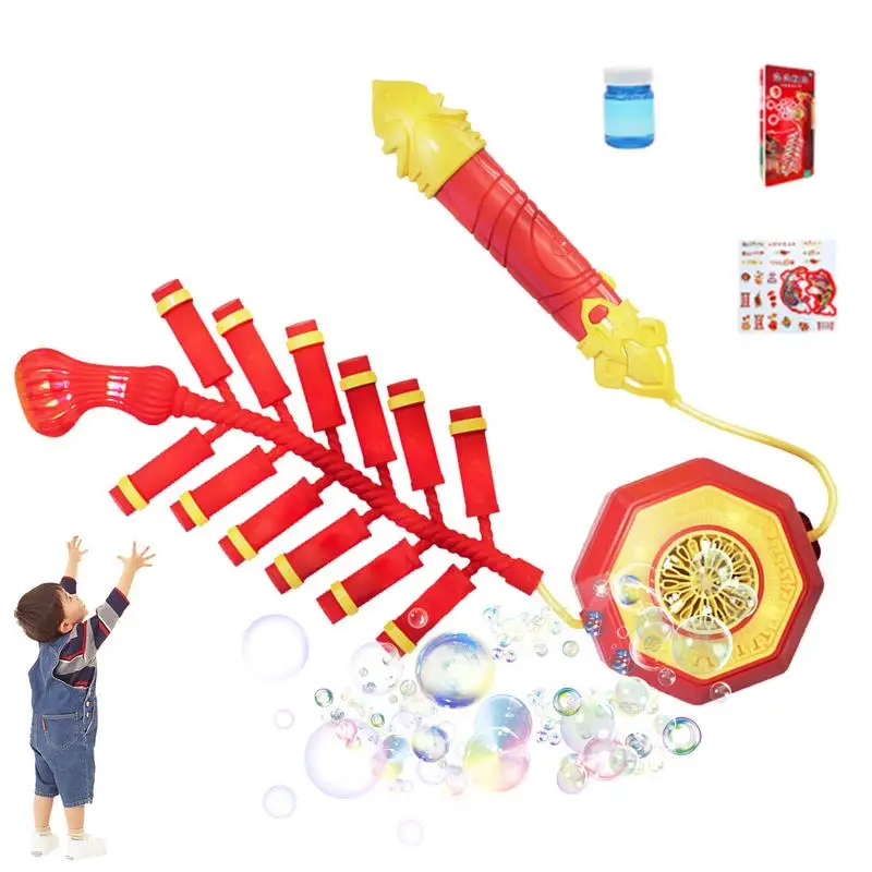 

Пузырьковая машина для детей, фейерверк, автоматическая воздуходувка пузырьков с подсветкой и звуками, портативная электронная воздуходувка пузырьков, новогодняя игрушка для детей
