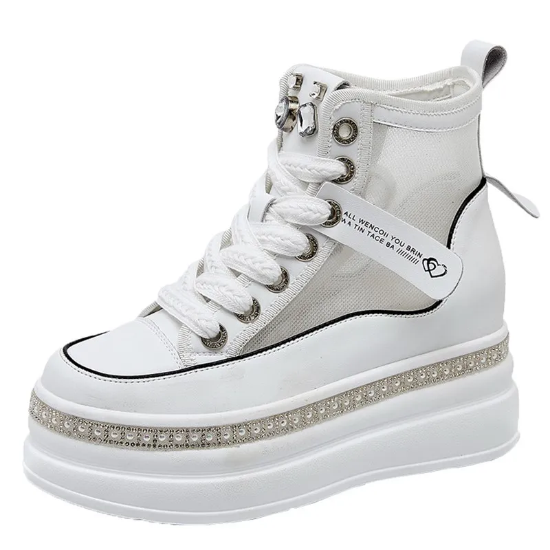 High Top 8CM New Air Mesh Genuine Leather Breathable Summer Women Mid Calf Ankle Boots Platform Wedge Chunky Sneaker Hollow Shoe
High Top 8CM New Air Mesh Genuine Leather Breathable Summer Women Mid Calf Ankle Boots Platform Wedge Chunky Sneaker Hollow Shoe