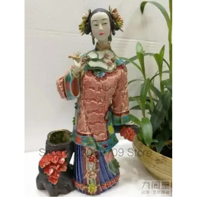 late autumn ancient beauty shiwan doll Ceramic model room living room porch ancient frame girl Beauty figure Sculpture statue
late autumn ancient beauty shiwan doll Ceramic model room living room porch ancient frame girl Beauty figure Sculpture statue