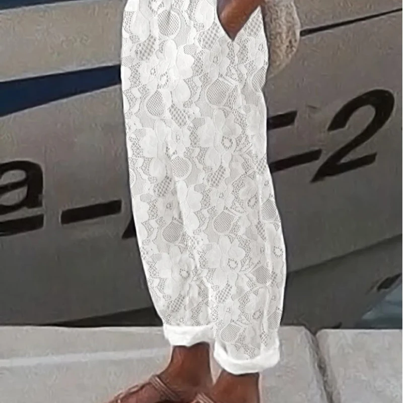 Sexy Embroidery Flower Lace Jacquard Pants Women 2023 Spring Patchwork Elastic Waist Pocket Trousers Summer Retro Harajuku Pants
Sexy Embroidery Flower Lace Jacquard Pants Women 2023 Spring Patchwork Elastic Waist Pocket Trousers Summer Retro Harajuku Pants