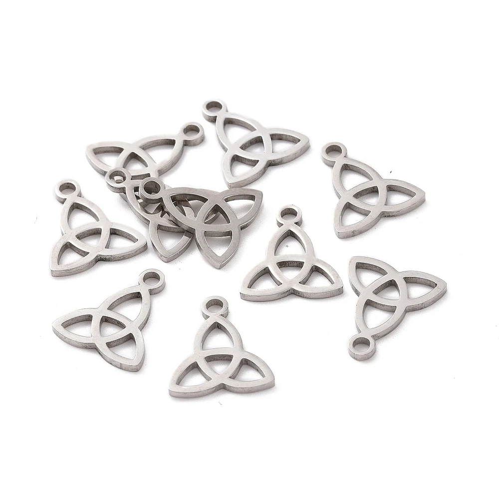 304 Stainless Steel Charms Trinity Knot/Triquetra Irish Stainless Steel Color 13.3x11.7x1mm Hole: 1.5mm
304 Stainless Steel Charms Trinity Knot/Triquetra Irish Stainless Steel Color 13.3x11.7x1mm Hole: 1.5mm