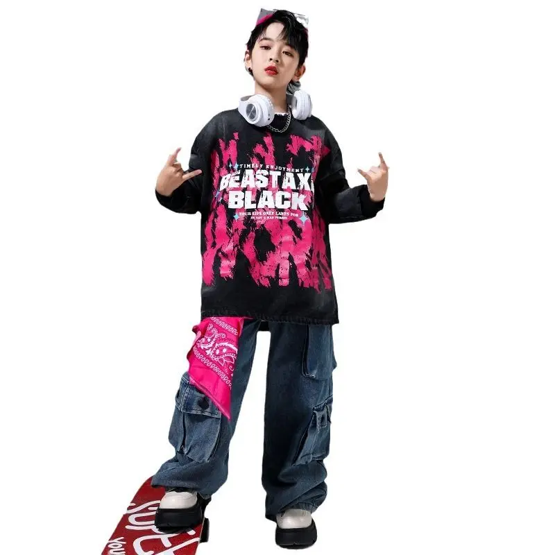 Teen Boys Hip Hop Sweatshirt Kids Pocket Denim Cargo Pants Girls Street Dance Pullover Streetwear Children Jazz Costume Clothes
Teen Boys Hip Hop Sweatshirt Kids Pocket Denim Cargo Pants Girls Street Dance Pullover Streetwear Children Jazz Costume Clothes