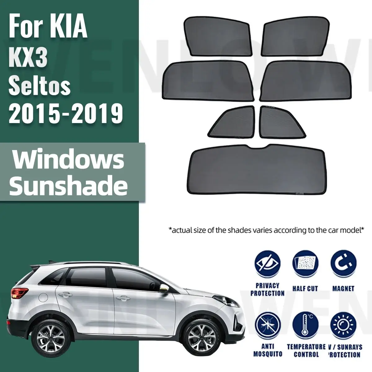 

Магнитный автомобильный солнцезащитный козырек для KIA KX3 Seltos 2015-2019, передняя лобовая рама, занавеска, задний детский козырек