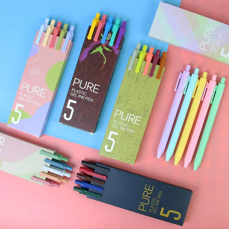 5Pcs/Set Cute Gel Pen Student Retractable Black Ink Pens 0.5mm Writing Pen School Supplies Office Accessories Kawaii Stationery
5Pcs/Set Cute Gel Pen Student Retractable Black Ink Pens 0.5mm Writing Pen School Supplies Office Accessories Kawaii Stationery