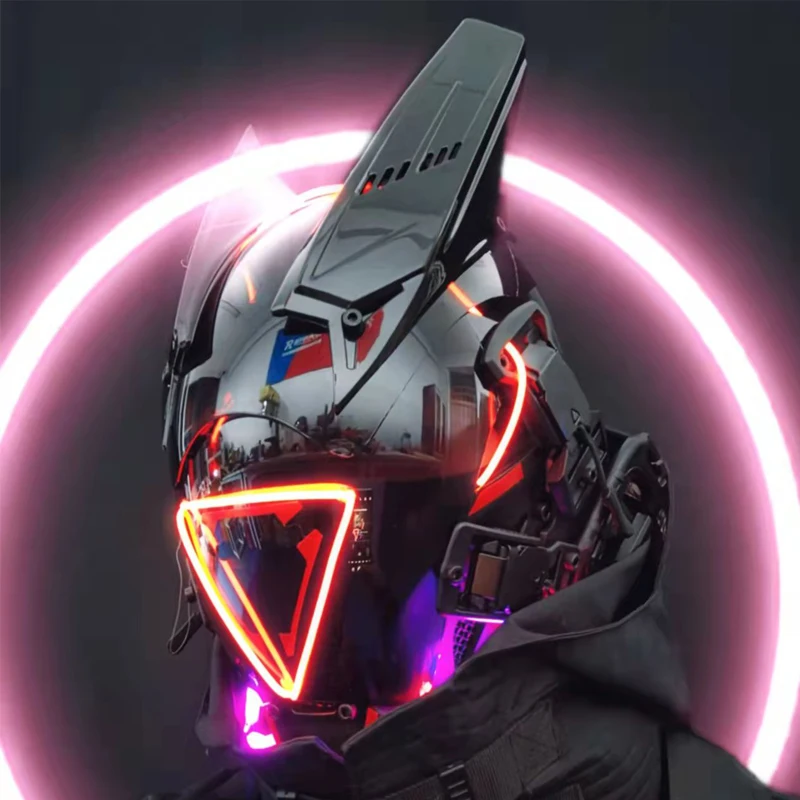 With LED light Cyberpunk Mask Handmade Custom Personalized Cosplay Masks Mechanical Sci-fi Gear Fit For Dj Music Festival
With LED light Cyberpunk Mask Handmade Custom Personalized Cosplay Masks Mechanical Sci-fi Gear Fit For Dj Music Festival