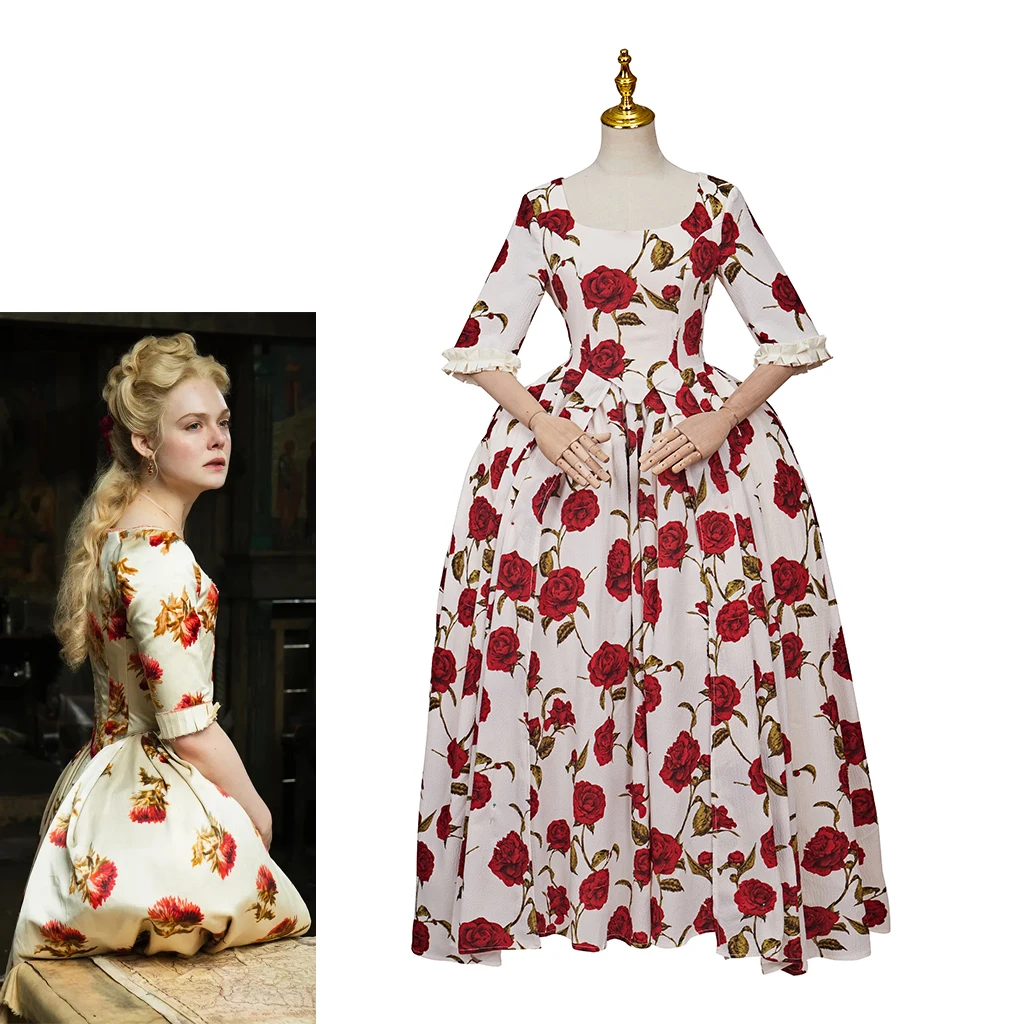 

The Great 3 Catherine Cosplay Costume Vintage Floral Dress Renaissance Colonial Dress Women Rococo Marie Antoinette Ball Gown