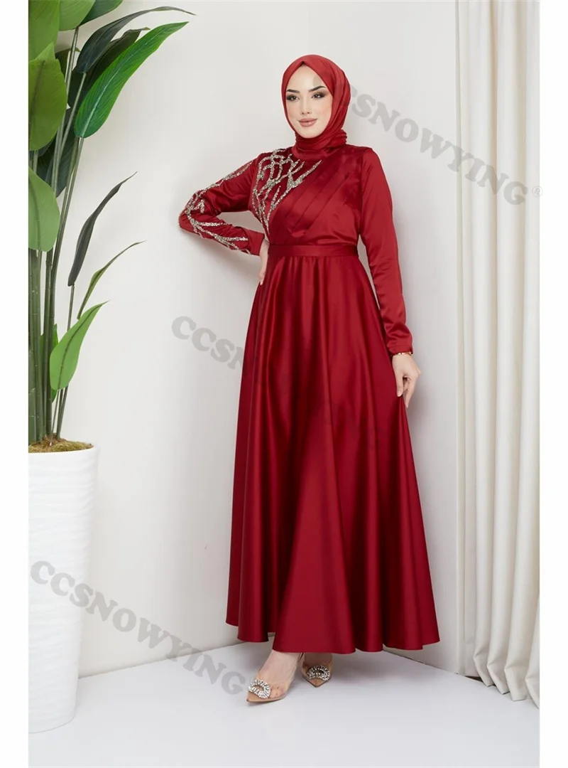 Burgundy Appliques Muslim Evening Dresses Satin Long Sleeve Hijab Islamic Formal Party Gowns Arabic Dubai Moroccan Caftan
Burgundy Appliques Muslim Evening Dresses Satin Long Sleeve Hijab Islamic Formal Party Gowns Arabic Dubai Moroccan Caftan