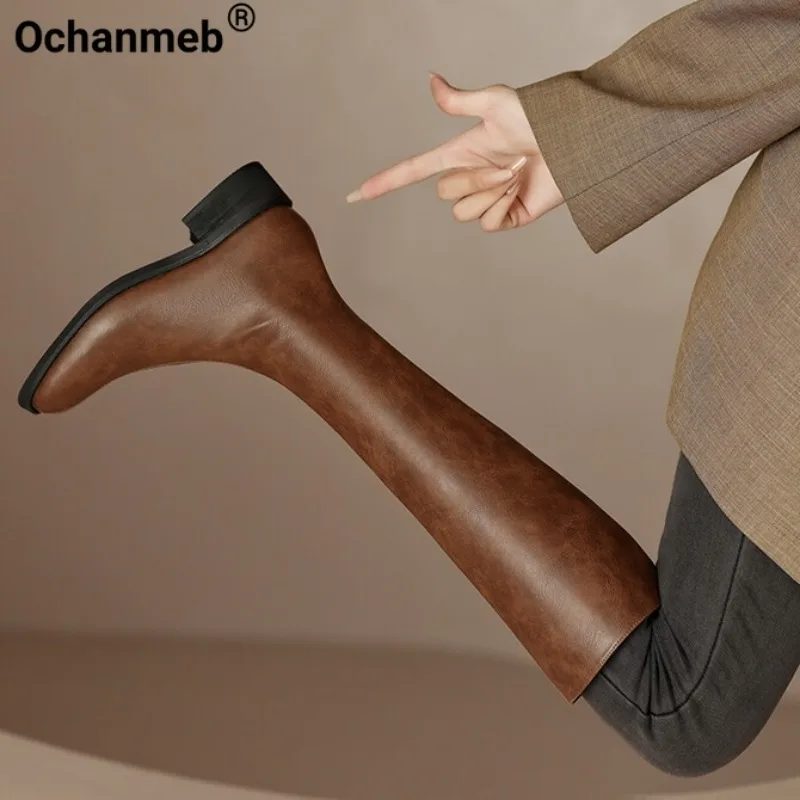 Ochanmeb Women Real Genuine Leather Knee-High Boots Motorcycle Square Toe Riding Boots Zipper Brown Woman Shoes Autumn Winter 40
Ochanmeb Women Real Genuine Leather Knee-High Boots Motorcycle Square Toe Riding Boots Zipper Brown Woman Shoes Autumn Winter 40