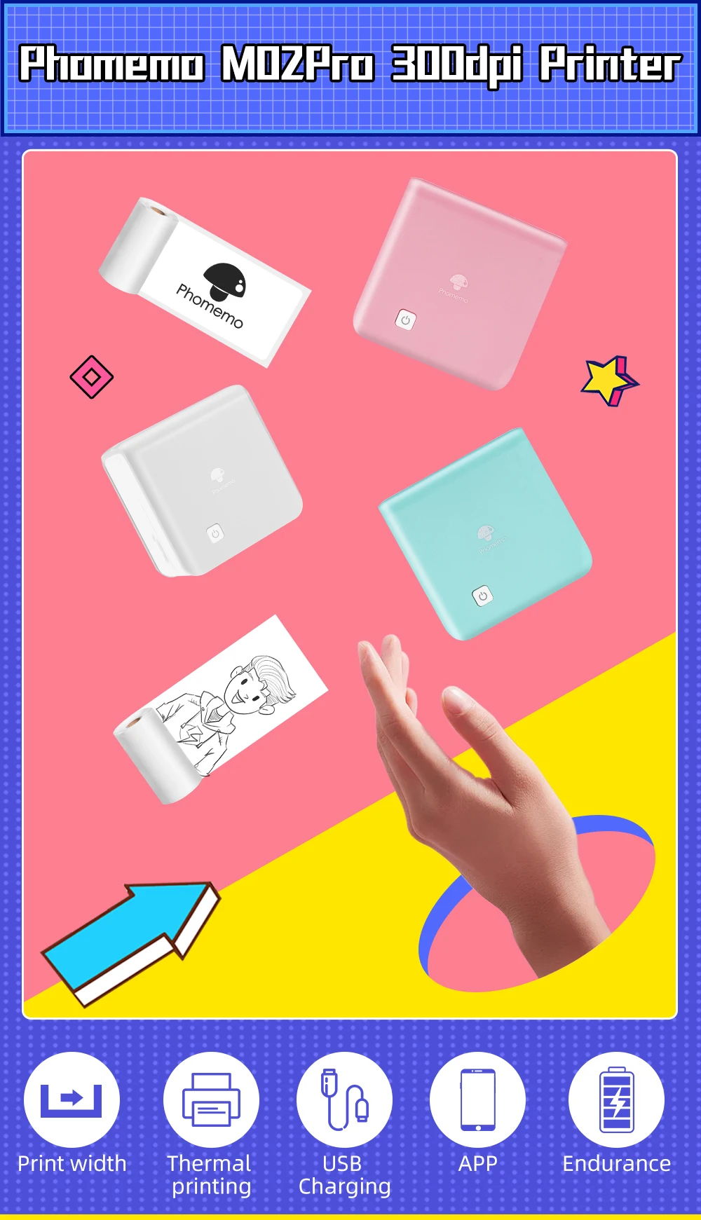 Shop Generic Phomemo M02PRO Thermal Printer Mini impressora Printer