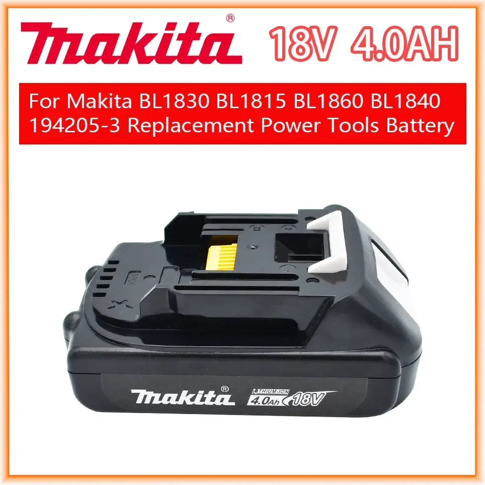 

Makita Rechargeable 18V 4.0Ah Li-Ion Battery For Makita BL1830 BL1815 BL1860 BL1840 194205-3 Replacement Power Tools Battery