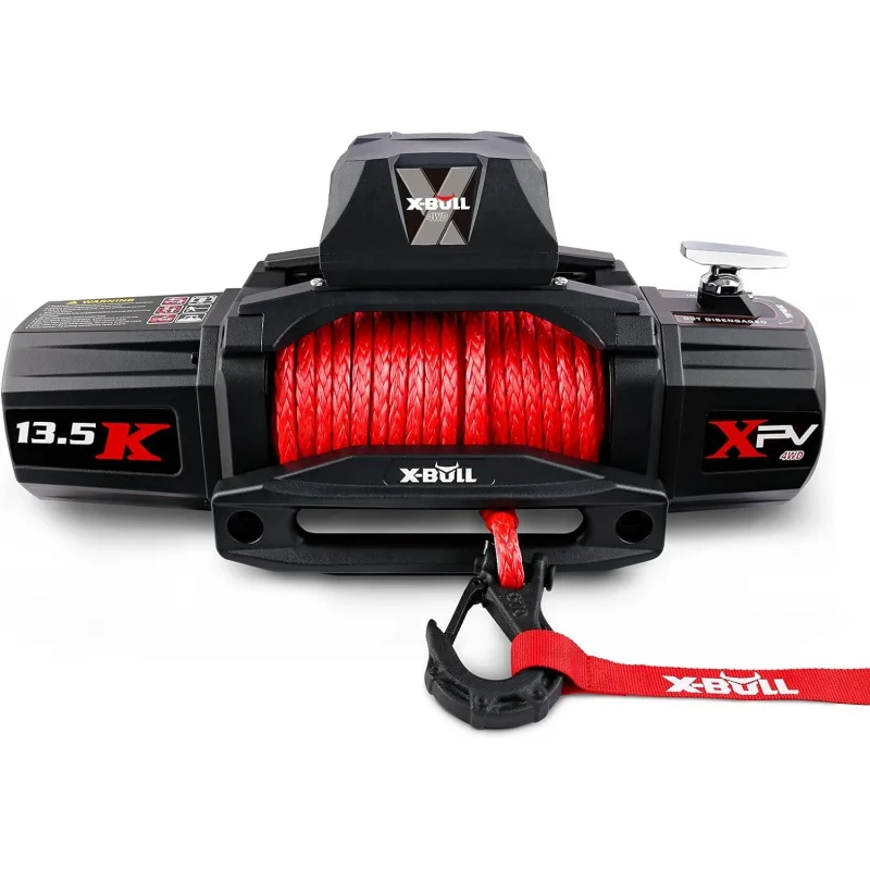 

X-BULL Winch 10000 lb. Load Capacity Electric Winch Kit 12V Synthetic Rope,Waterproof Electric Winch with Hawse Fairlead, with W