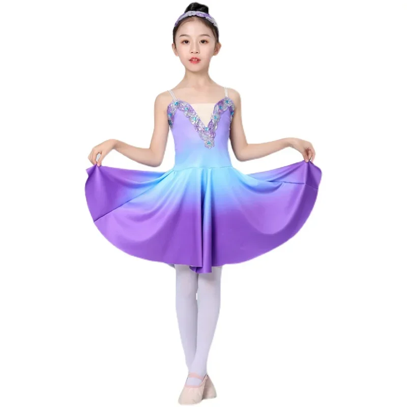 

Girls Ballet Skirt New Suspender Gauze Skirt Children's Pengpeng Skirt White Swan Dance Performance Dress
