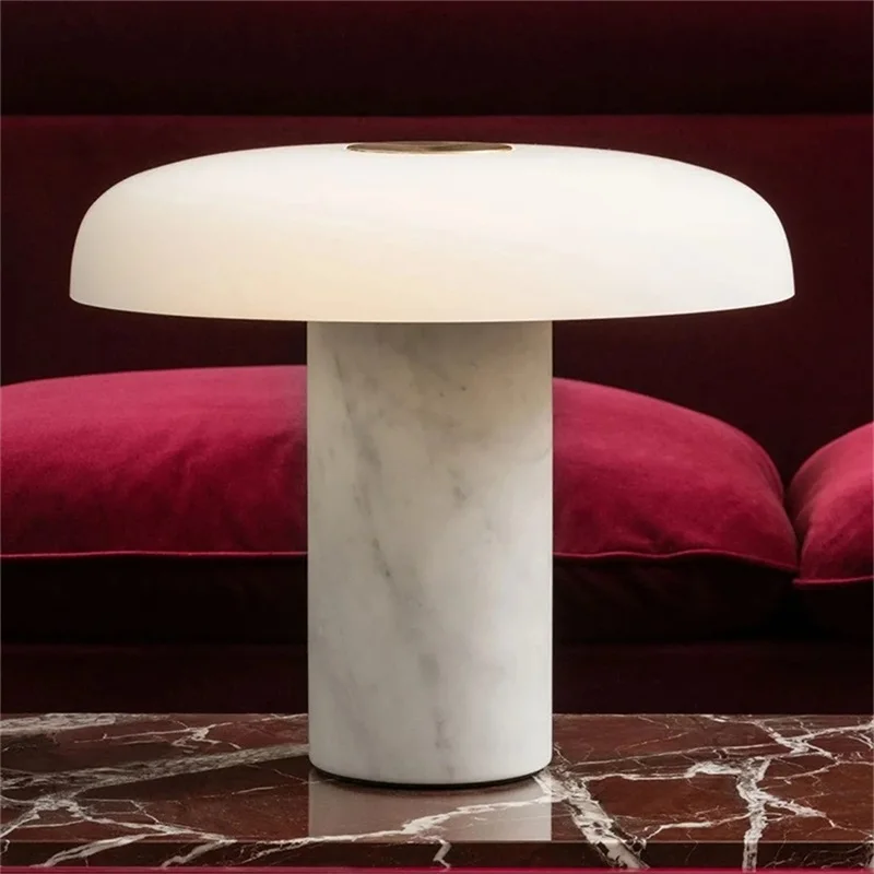 

Скандинавская простая настольная лампа, Современная креативная настольная лампа под мрамор, искусственный гриб, Декоративная Гостиная, спальня