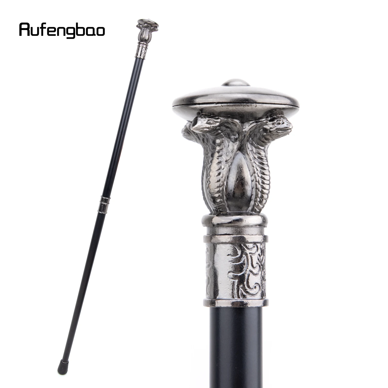 

Four Head Snake Pharaoh Walking Cane Fashion Decorative Walking Stick Gentleman Elegant Cosplay Cane Knob Crosier 93cm