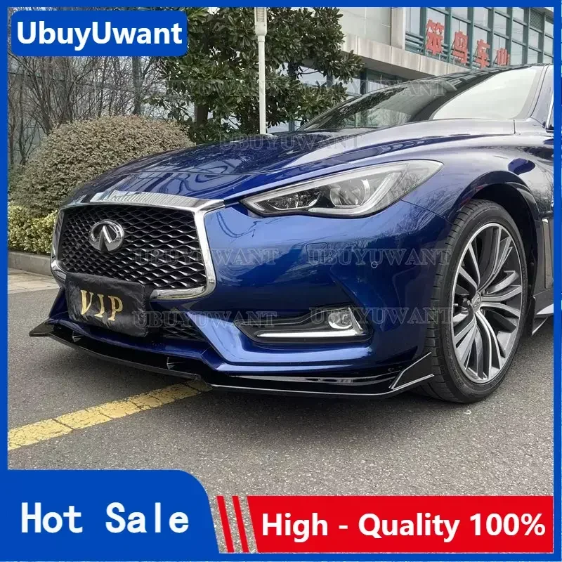 

High Quality Car Rear Bumper Diffuser Lip Spoiler with Led Brake Light For Infiniti Q60 2017-2022 Chassis Deflector Guard