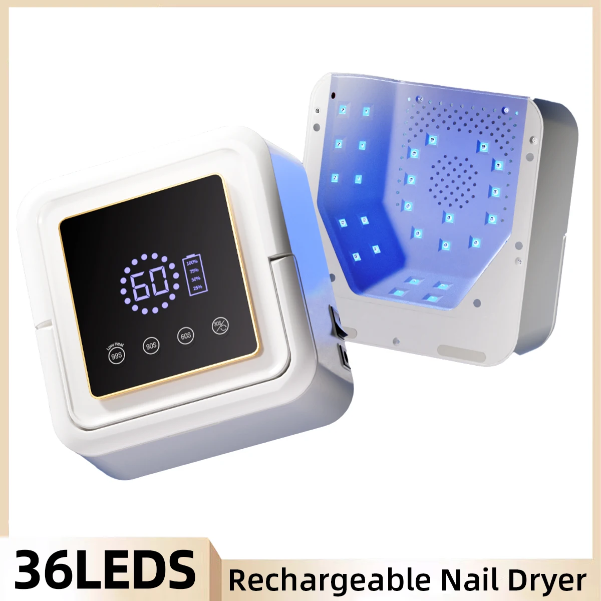 

Rechargeable UV LED Nail Lamp With Handle Cordless Gel Polish Dryer Manicure Machine UV Light for Nails Professional Nail Tools