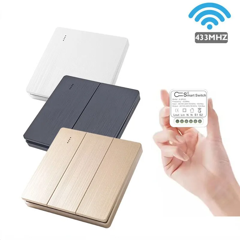 433Mhz Light Switch LED Push Button Switch Touch Switch Module Receiver Smart Home AC220V
433Mhz Light Switch LED Push Button Switch Touch Switch Module Receiver Smart Home AC220V
