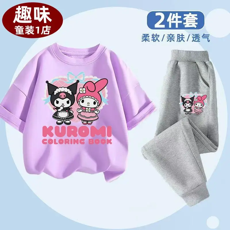 Kuromi Anime Kawaii Sanrio Children Summer Cotton Short-Sleeved Pants Set Cute Cartoon My Melody Clothing Gifts for Kids
Kuromi Anime Kawaii Sanrio Children Summer Cotton Short-Sleeved Pants Set Cute Cartoon My Melody Clothing Gifts for Kids