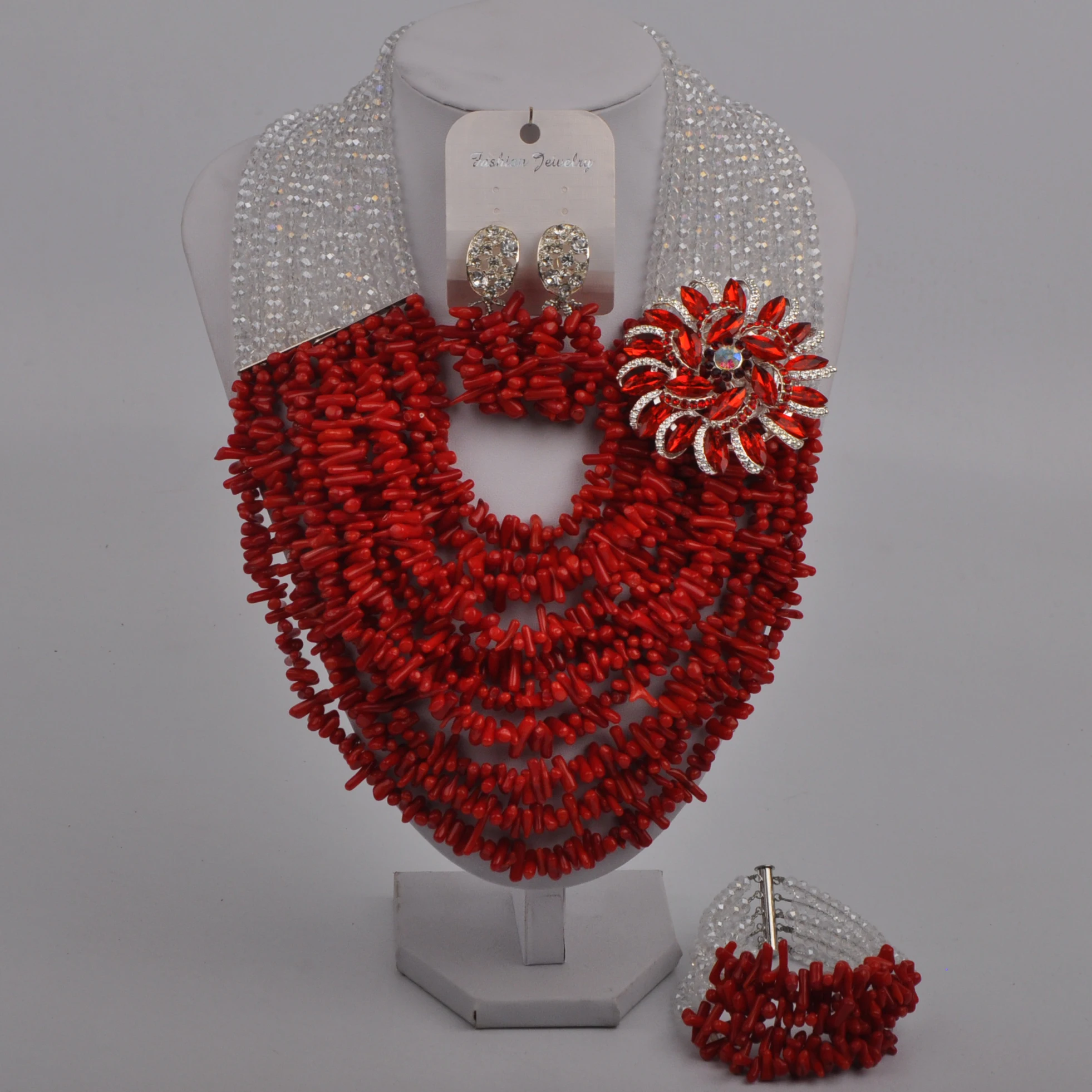 Fashion Red Coral Necklace Jewelry Set Nigerian Wedding African Beads Jewelry Set for Women
Fashion Red Coral Necklace Jewelry Set Nigerian Wedding African Beads Jewelry Set for Women