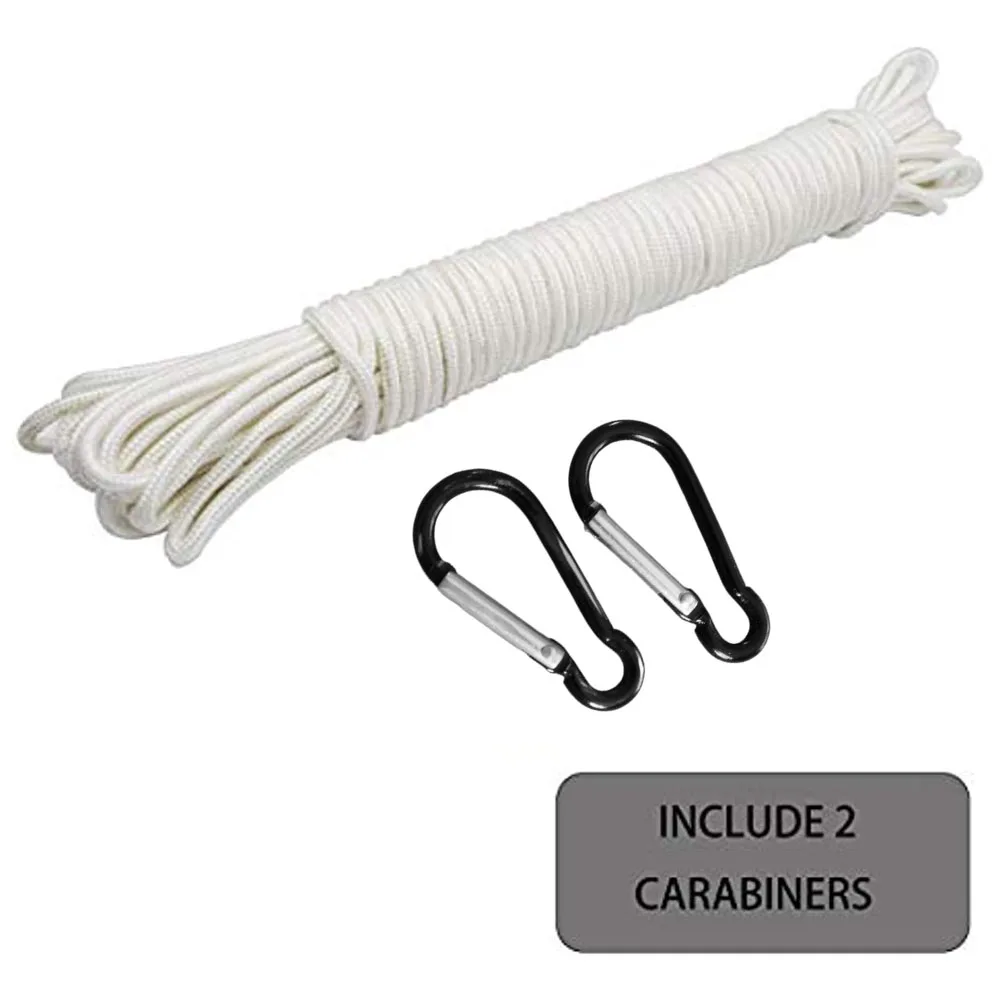 Flagpole Parts Braided Rope White With Hooks 38ft/11.5m Accessories Camping Clotheslines Festival For Boat Masts
Flagpole Parts Braided Rope White With Hooks 38ft/11.5m Accessories Camping Clotheslines Festival For Boat Masts