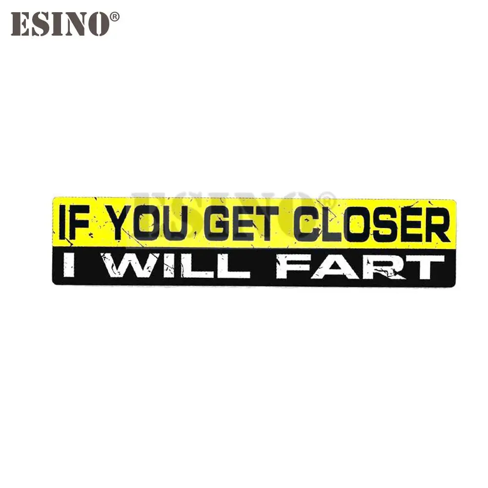 

Car Styling Creative Warning If You Get Closer I Will Fart Sticker Cartoon PVC Decal Waterproof Car Body Pattern Vinyl