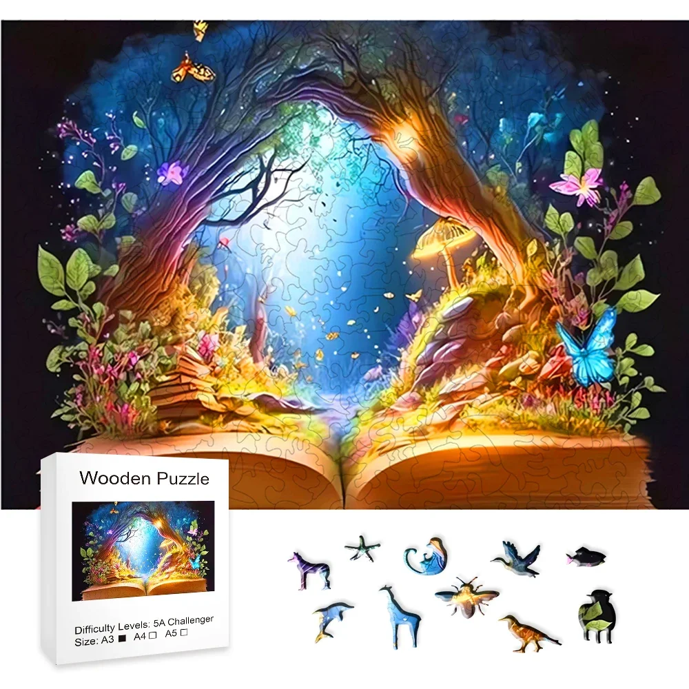 

Magic Forest - Advanced Player Wooden Puzzle - Creative Multiple Special Shapes, Creative Gifts For Boys And Girls Adult Child