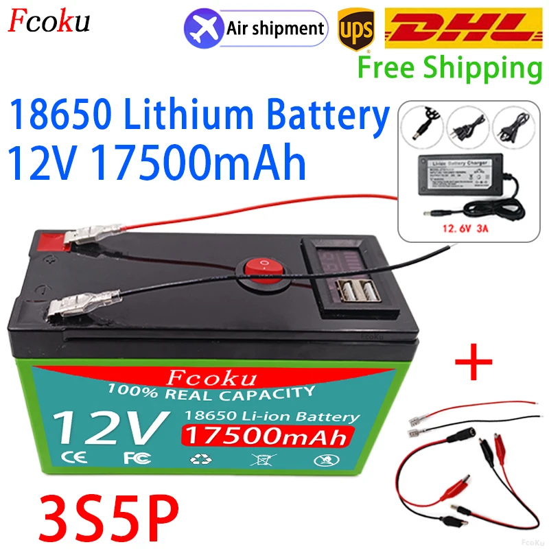 Solar Battery 12V 17500mAh 18650 Lithium Battery Pack Built-In BMS High Current 20A Used For Trolley Children's Electric Car.
Solar Battery 12V 17500mAh 18650 Lithium Battery Pack Built-In BMS High Current 20A Used For Trolley Children's Electric Car.