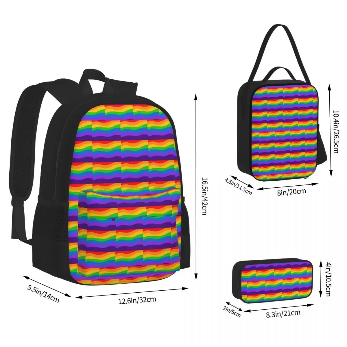 Rainbow Backpacks Boys Girls Bookbag Children School Bags Cartoon Kids Rucksack Lunch Bag Pen Bag Three-Piece Set
Rainbow Backpacks Boys Girls Bookbag Children School Bags Cartoon Kids Rucksack Lunch Bag Pen Bag Three-Piece Set