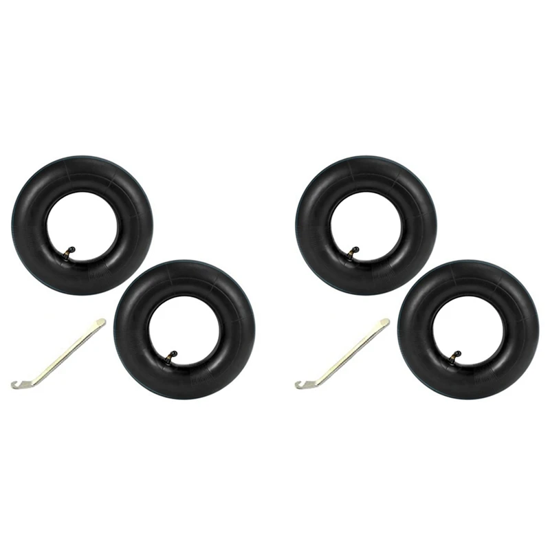 4 PCS 4.10/3.50-4 Inch Inner Tube Tire For Hand Truck, Dolly, Hand Cart, Lawn Mower,4.10-4 Replacement Tube With Crowbar 
4 PCS 4.10/3.50-4 Inch Inner Tube Tire For Hand Truck, Dolly, Hand Cart, Lawn Mower,4.10-4 Replacement Tube With Crowbar