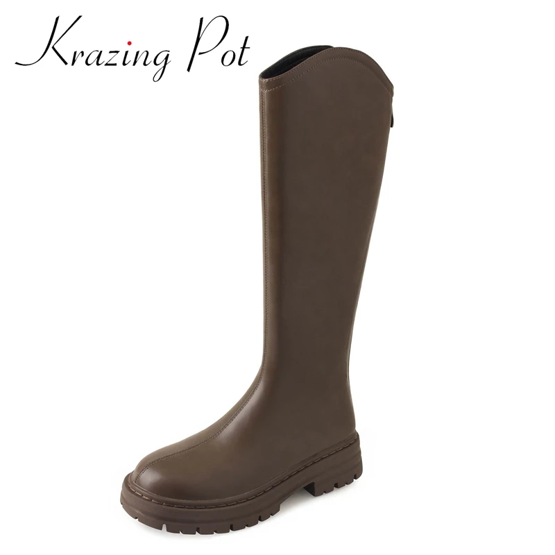 Krazing Pot 2024 Microfiber Med Heels Round Toe Riding Boots Joker Modern Korean Girl Thin Leg Zipper Brand Thigh High Boots
Krazing Pot 2024 Microfiber Med Heels Round Toe Riding Boots Joker Modern Korean Girl Thin Leg Zipper Brand Thigh High Boots