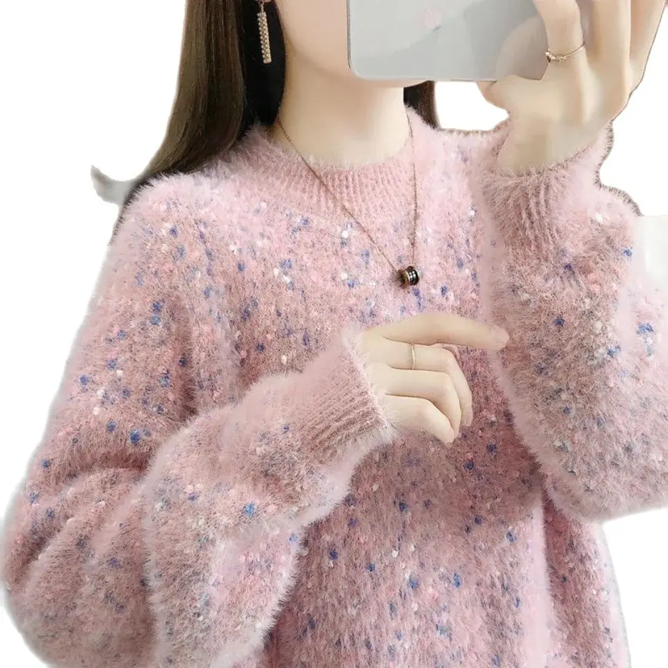 Women's Clothes Knitwear Imitation Mink Fleece Weater Pullover 2023 NEW Autumn Winter Loose Knitted Bottoming Shirt Female
Women's Clothes Knitwear Imitation Mink Fleece Weater Pullover 2023 NEW Autumn Winter Loose Knitted Bottoming Shirt Female