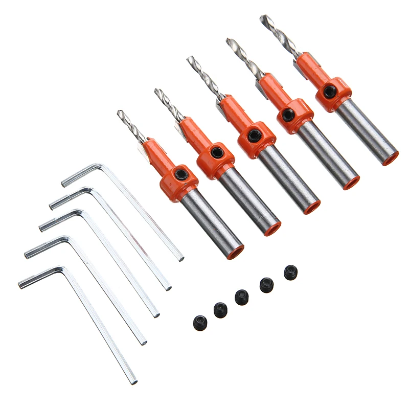 5pcs 2.8mm-4mm HSS Countersink Drill Bit Set 8mm Shank Woodworking Router Drill Bit Oblique Hole Locator Drill Bits Tool
5pcs 2.8mm-4mm HSS Countersink Drill Bit Set 8mm Shank Woodworking Router Drill Bit Oblique Hole Locator Drill Bits Tool