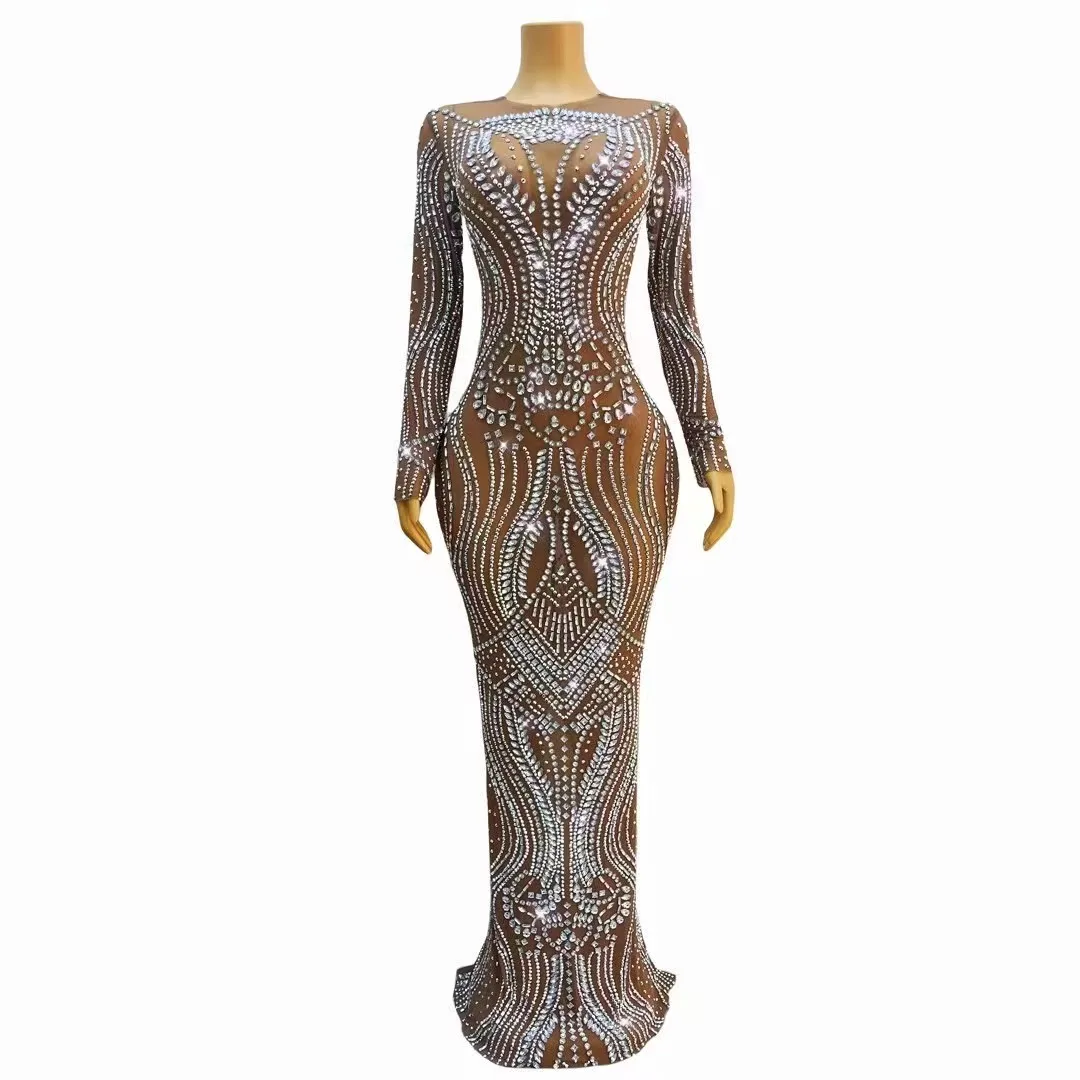 Sexy Sparkly Silver Sequins Rhinestones Mesh Dress with Glove Celebrate Evening Wedding Prom Birthday Photograph Club Host Dress
Sexy Sparkly Silver Sequins Rhinestones Mesh Dress with Glove Celebrate Evening Wedding Prom Birthday Photograph Club Host Dress