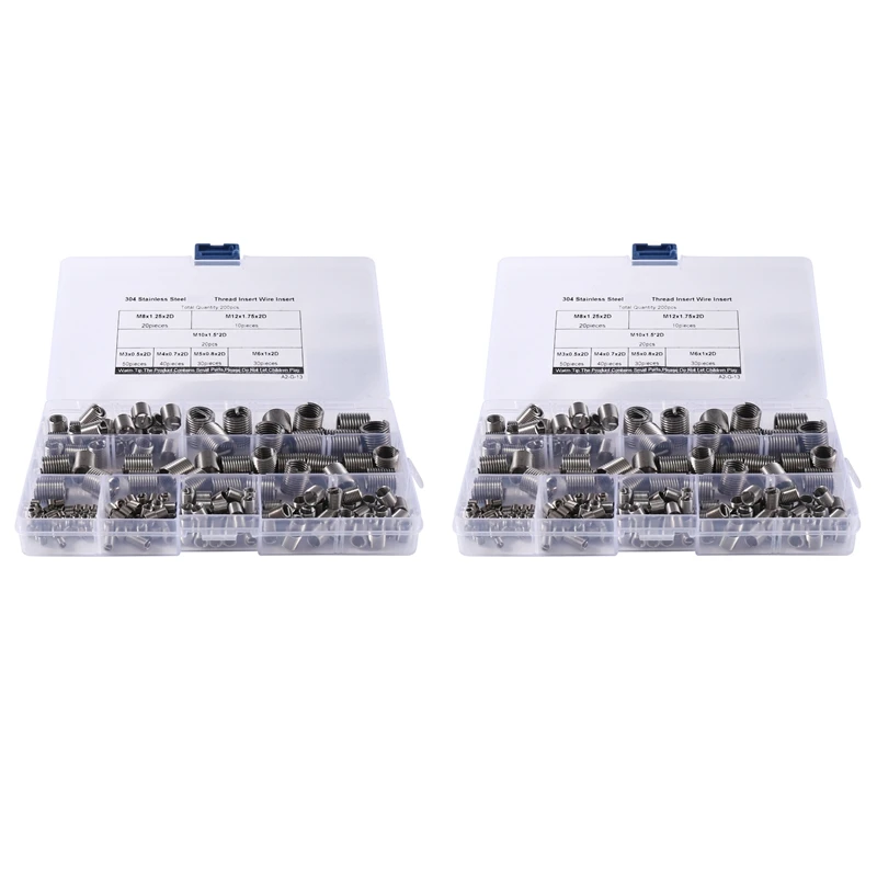 2 Sets 200Pcs Thread Insert Wire Insert Kit M3-M6/M8 M10 M12 Stainless Steel 304
2 Sets 200Pcs Thread Insert Wire Insert Kit M3-M6/M8 M10 M12 Stainless Steel 304