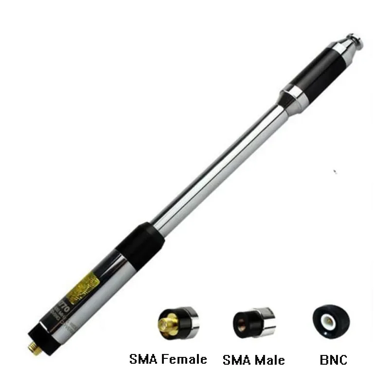 

High Gain RH770 Antenna Dual Band SMA Male/SMA Female/BNC Plug RH-770 Telescopic Antenna For Kenwood BAOFENG UV-5R UV-82 Radio