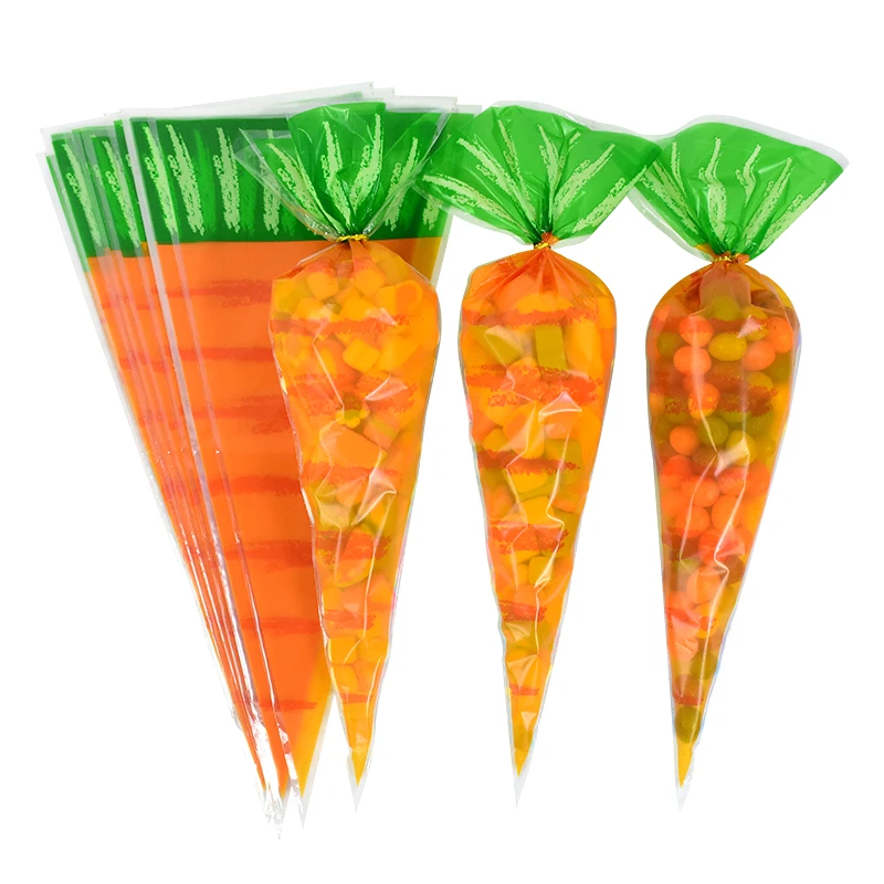 20/40pcs Carrot Shaped Candy Bag Plastic Cone Cookie Food Baking Packaging Gift Bags Kids Favors Birthday Party Decoration
20/40pcs Carrot Shaped Candy Bag Plastic Cone Cookie Food Baking Packaging Gift Bags Kids Favors Birthday Party Decoration