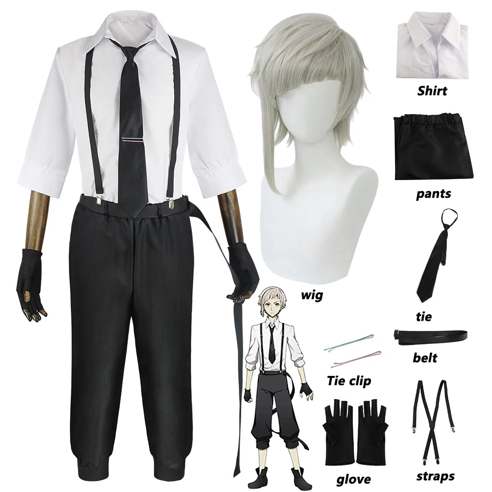 Anime Bungo Stray Dogs Atsushi Nakajima Cosplay Costumes Shirts Pants Set Uniform Halloween Christmas Party Clothes
Anime Bungo Stray Dogs Atsushi Nakajima Cosplay Costumes Shirts Pants Set Uniform Halloween Christmas Party Clothes