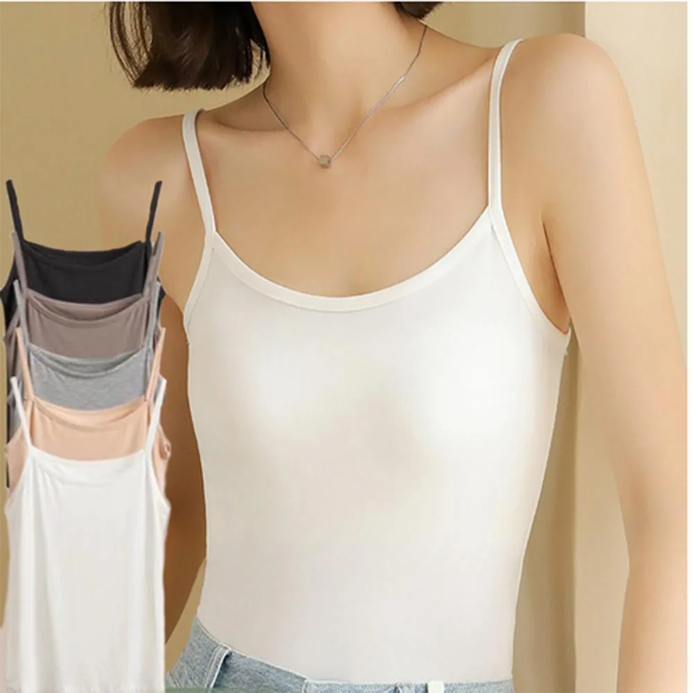 

Women Camisoles Summer Breathable Crop Top Girl Sexy Strap Cotton Sleeveless Thin Camisole Vest All-match Lingerie Solid T-shirt