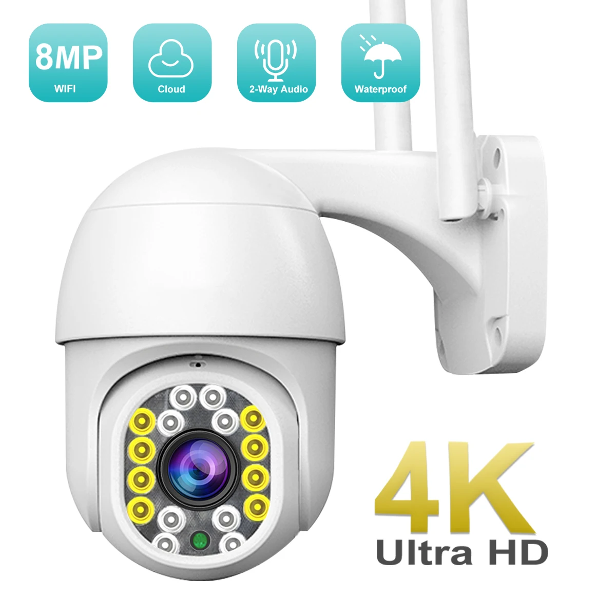 4K 8MP WiFi PTZ Camera Surveillance Monitor H.265 P2P Wireless Outdoor Auto Tracking Smart AI Human Detection 2MP 3MP IP Camera
4K 8MP WiFi PTZ Camera Surveillance Monitor H.265 P2P Wireless Outdoor Auto Tracking Smart AI Human Detection 2MP 3MP IP Camera