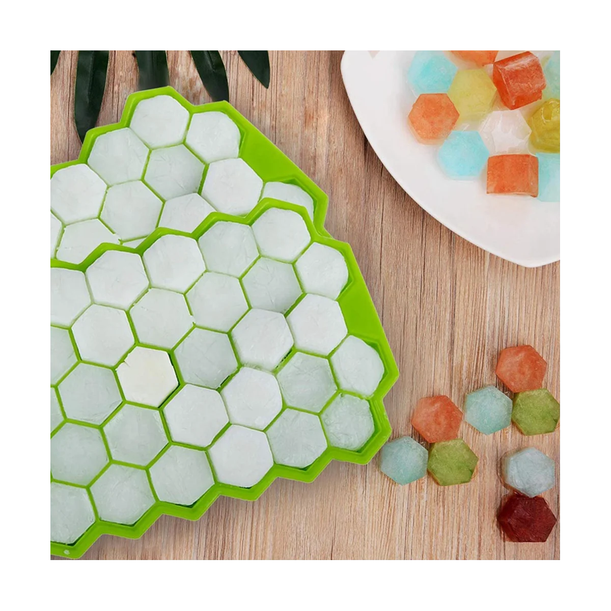 8-Pack 37-Cavity Honeycomb Ice Cube Trays, Reusable Silicone Ice Cube Molds with Removable Lids
8-Pack 37-Cavity Honeycomb Ice Cube Trays, Reusable Silicone Ice Cube Molds with Removable Lids